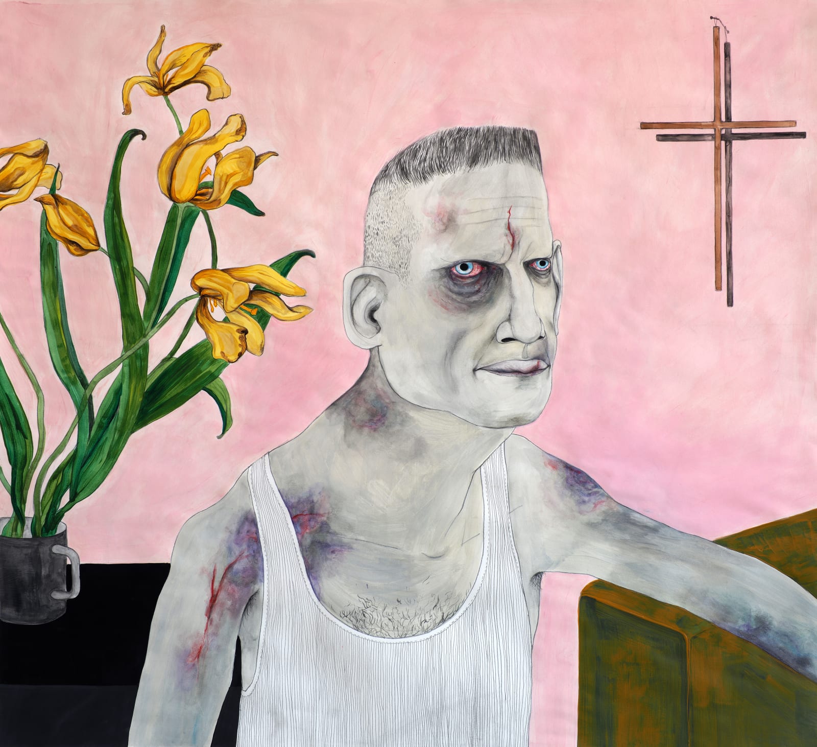 Lea Rasovszky, Composition with Wilted Tulips, 2019