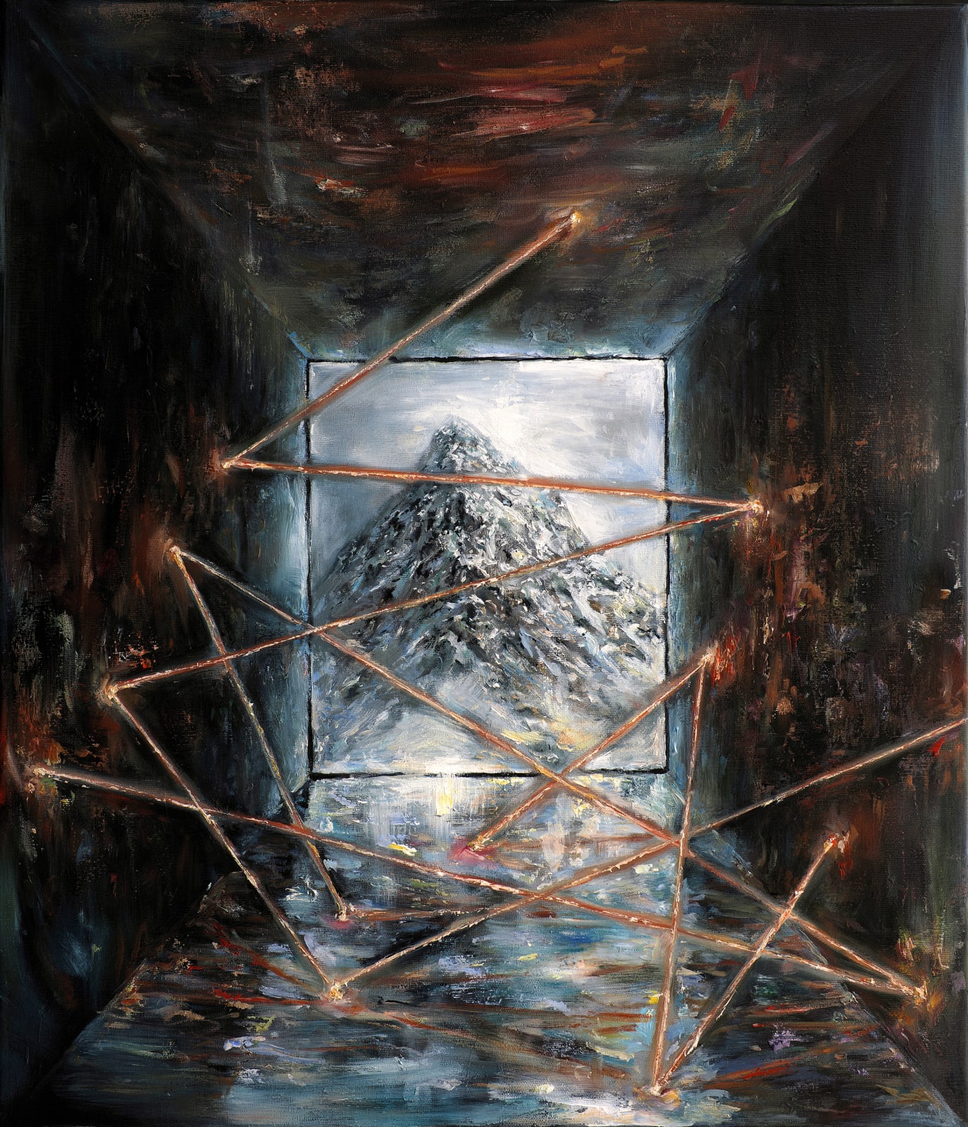 Andrei Gamarț, Laser Room With a Painting, 2017