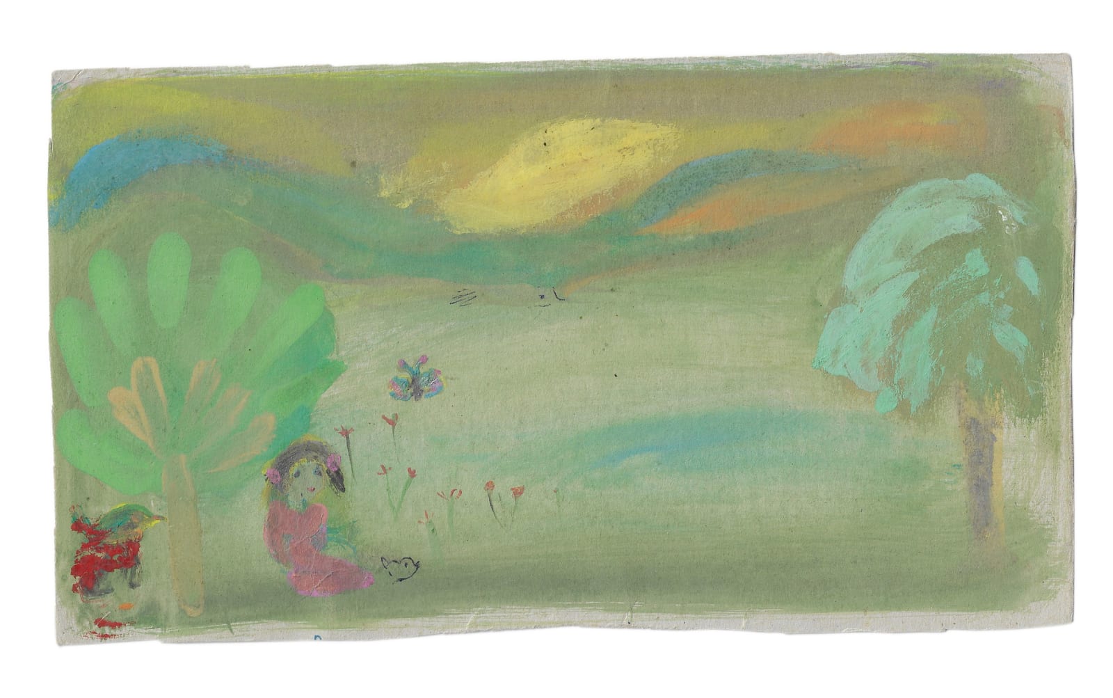 Elene Chantladze, A Child with Birds and Flowers, 2000