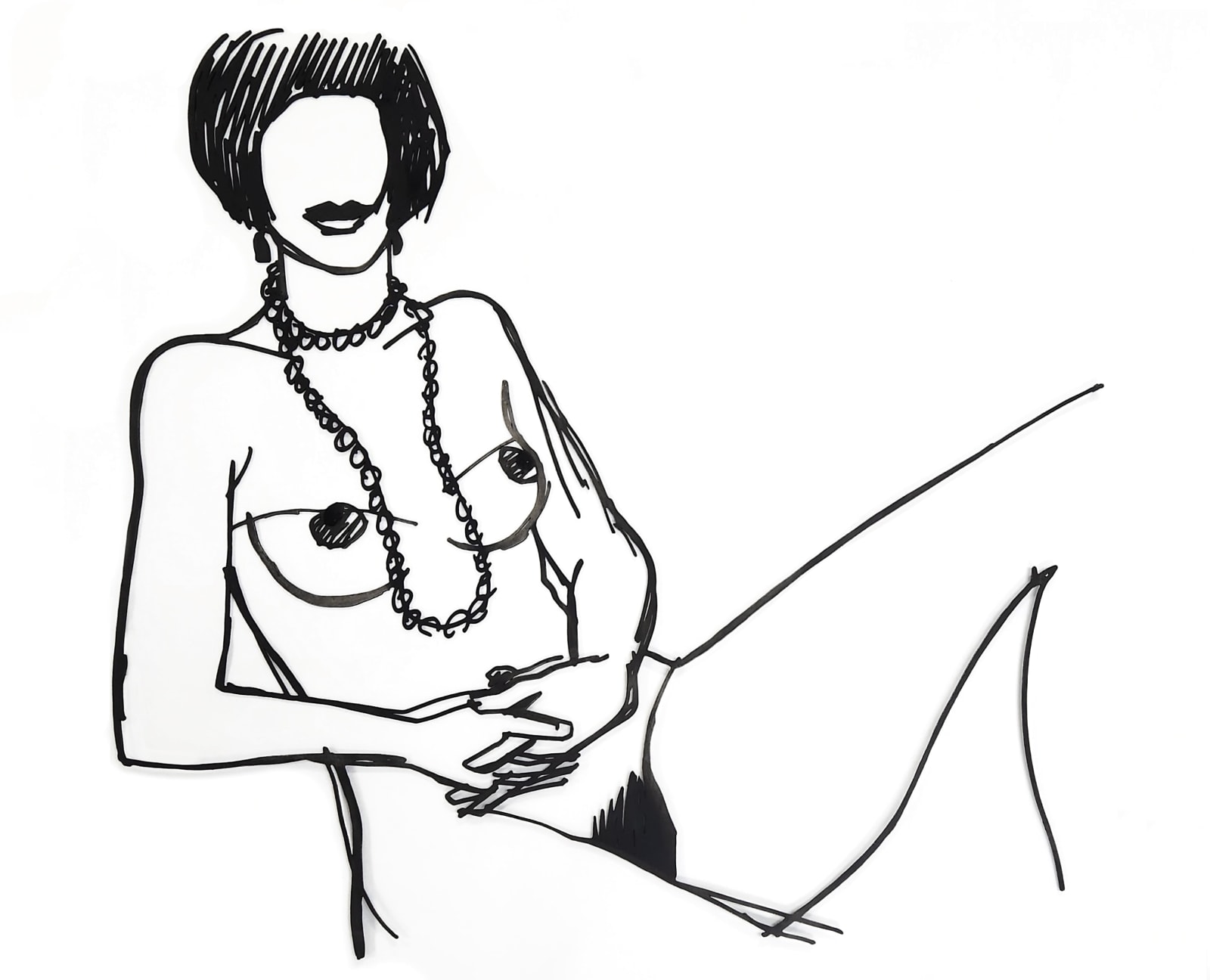 Tom Wesselmann, Monica with Necklace, Hands Folded, 1985/89