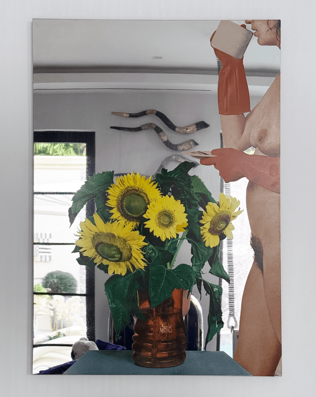 Michelangelo Pistoletto, Donna nuda con girasoli, 1971-75