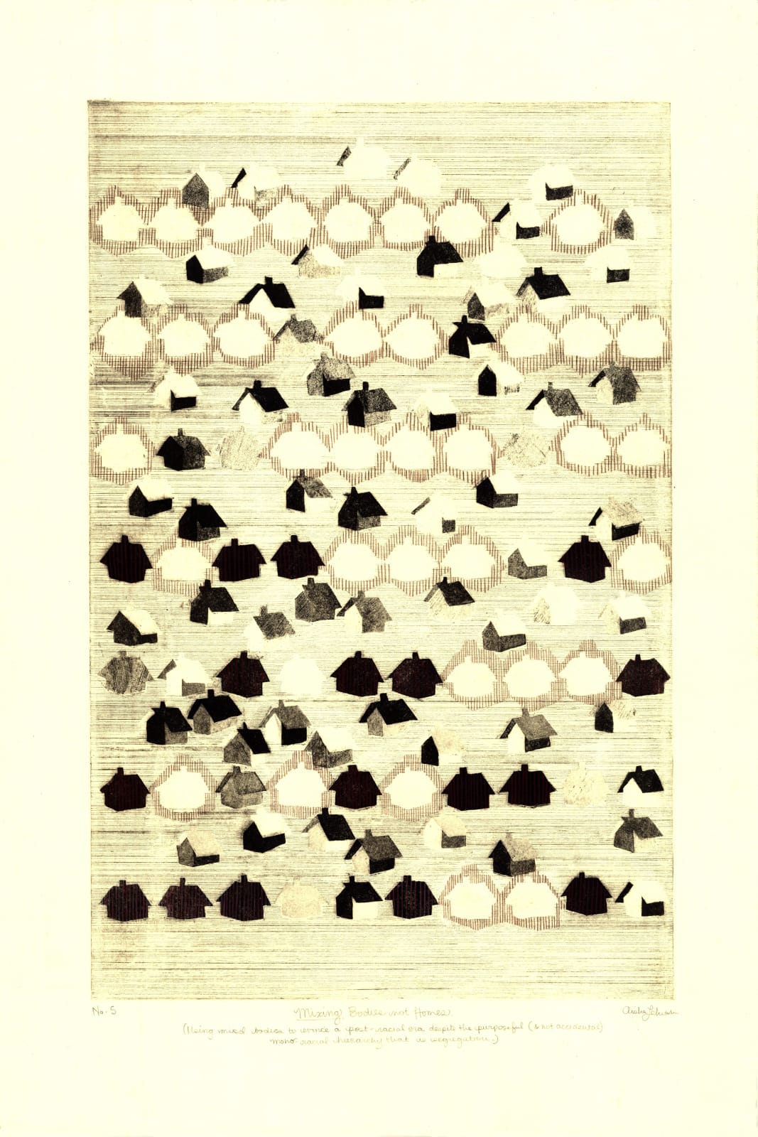Aïsha Lehmann, No.5: Mixing Bodies not Homes. (Using mixed bodies to evince a post-racial era despite the purposeful (& not accidental) mono-racial hierarchy that is segregation.), 2021