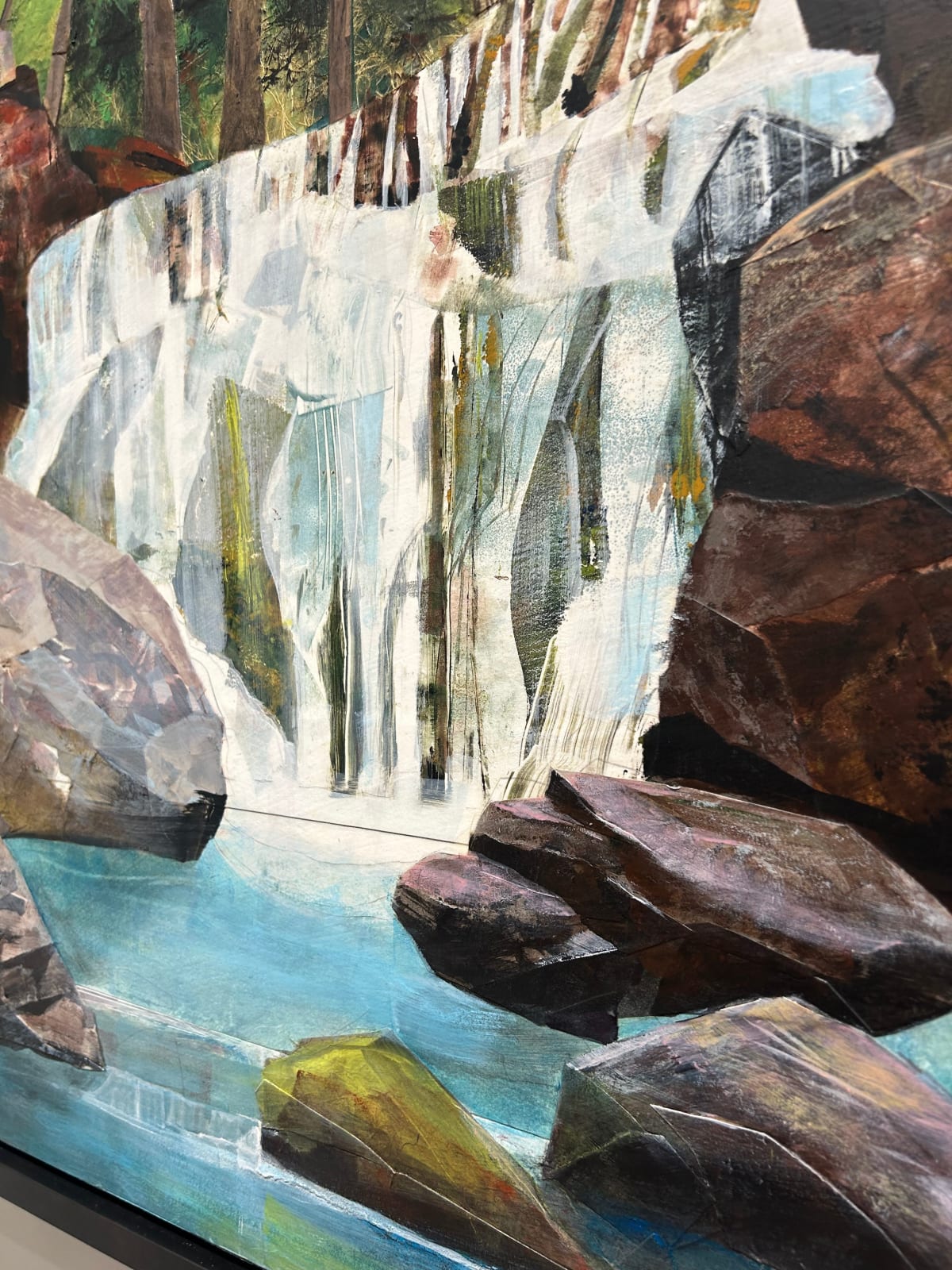 Mariella Bisson, Wide White Falls, Water, Rock, Forest