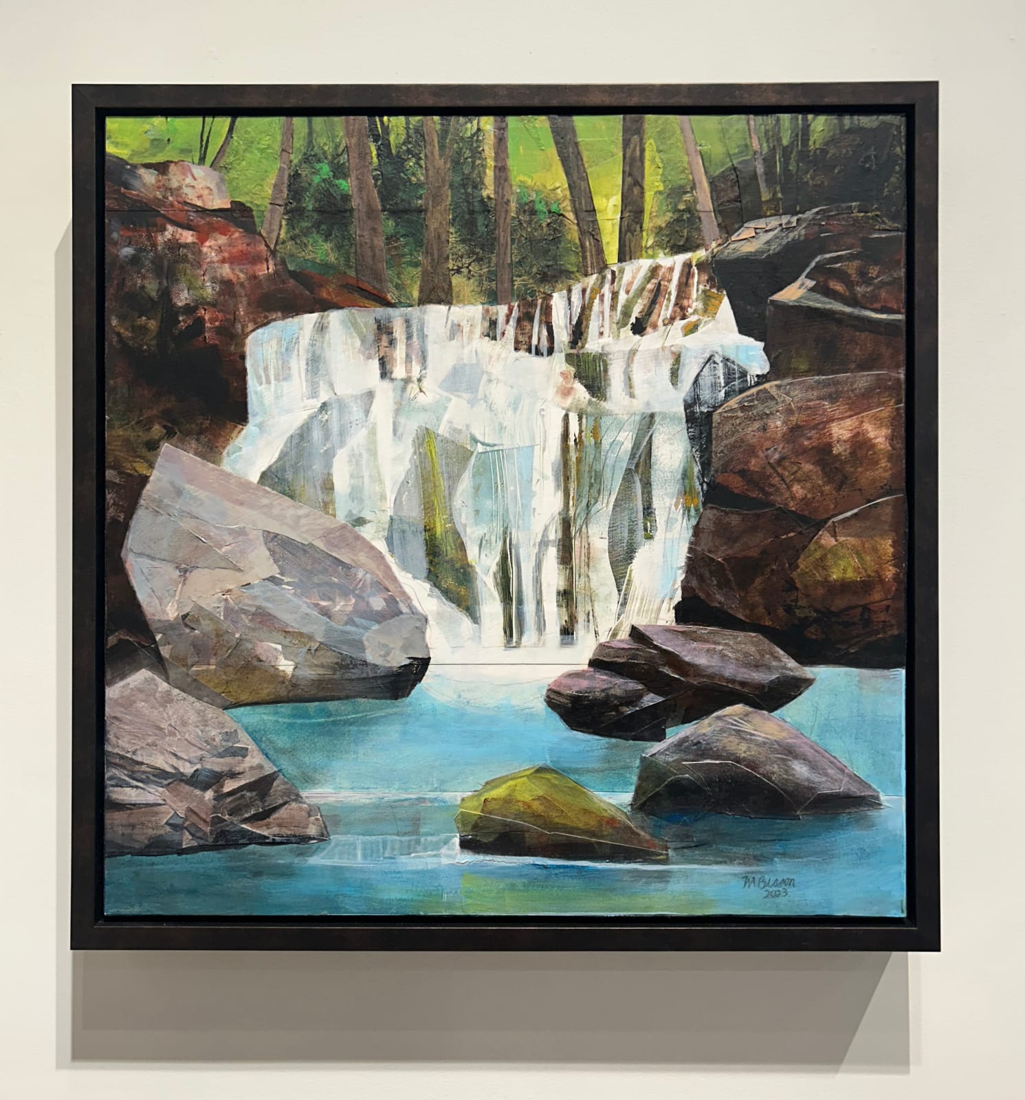 Mariella Bisson, Wide White Falls, Water, Rock, Forest