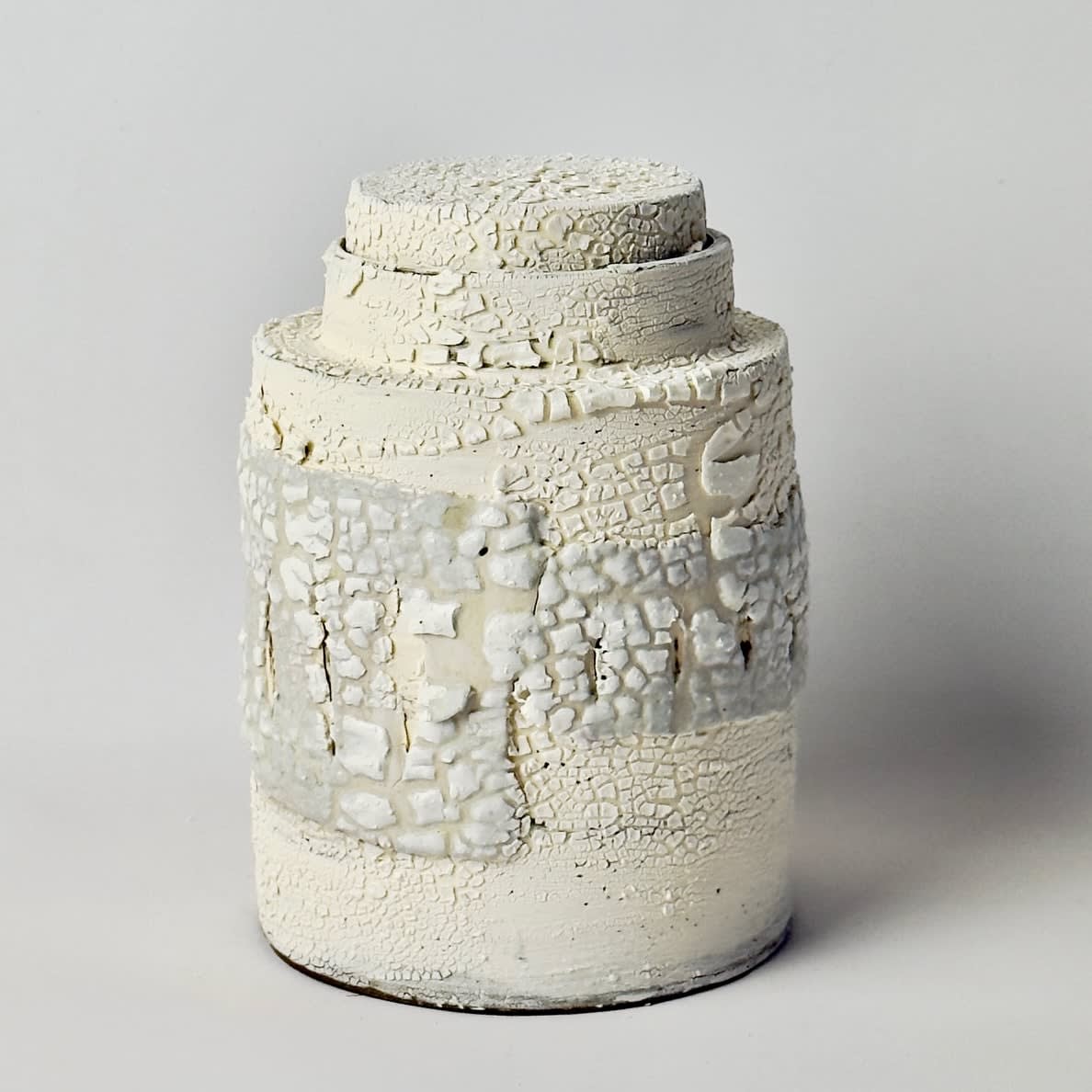 Ani Kasten, Canister with Crackle Glaze and Porcelain Bands