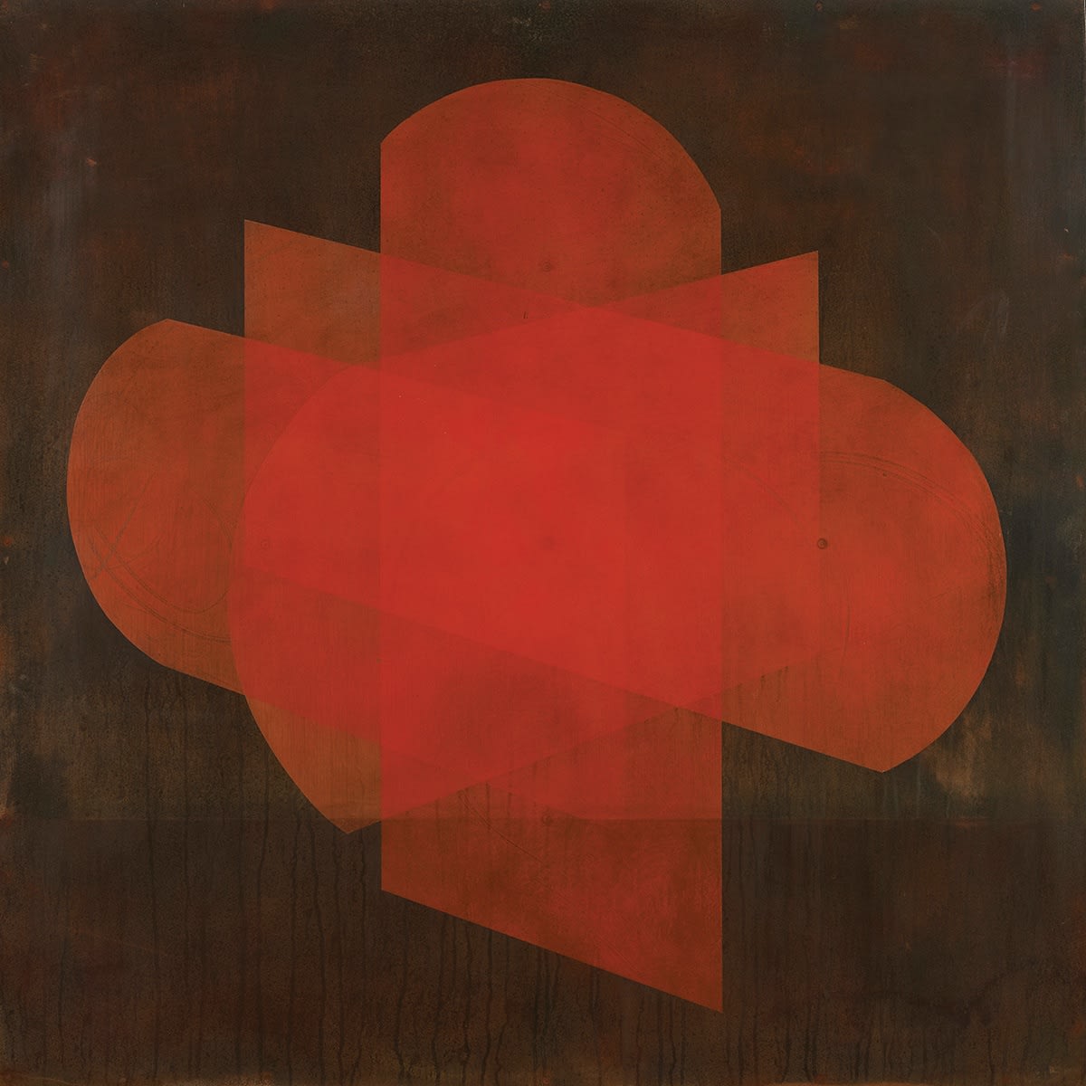 Hoss Haley, Topography Painting #5 (orange on black), 2022