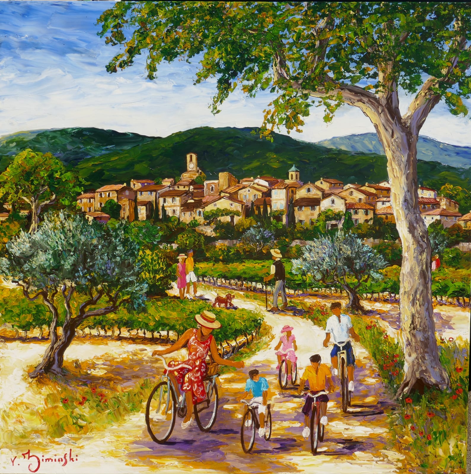 Véronique Ziminski, A vélo près de Lourmarin