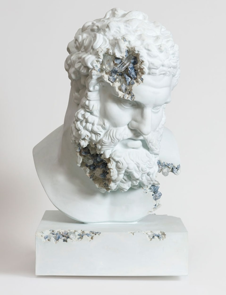 Daniel Arsham, Blue Calcite Eroded Bust of Hercules Farnese , 2020