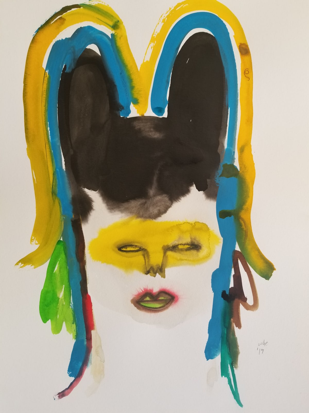 Wole Lagunju, Figure with Horns II, 2019