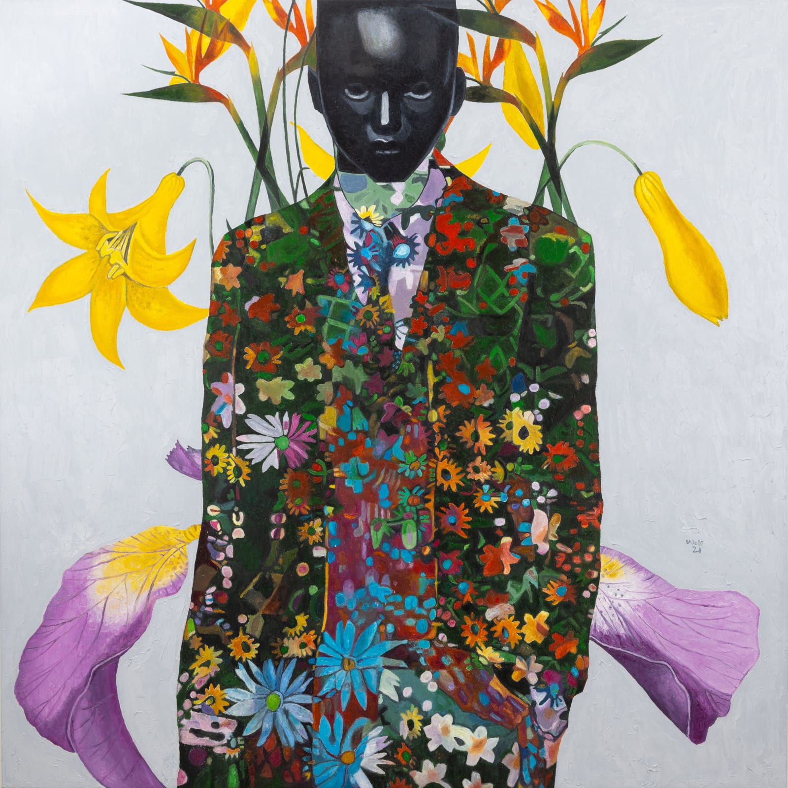 Wole Lagunju, Black Wreaths, 2022