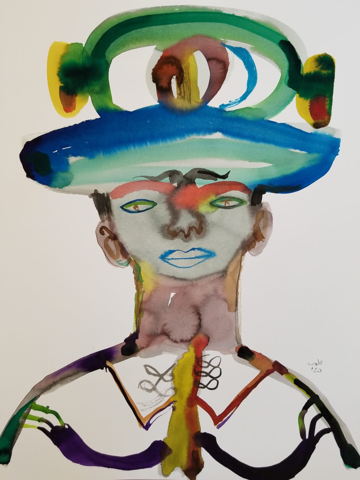 Wole Lagunju, Social Butterfly II, 2020