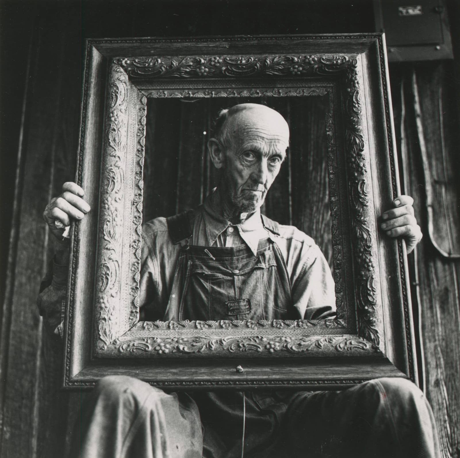 Arthur Tress, Farmer and Picture Frame, NC, 1968