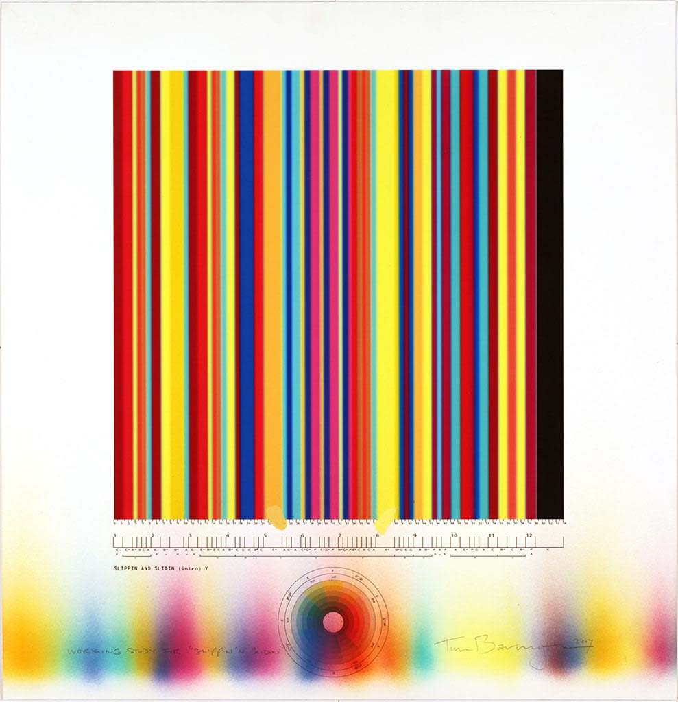 Tim Bavington, Working Study for "Slippin 'N' Slidin", 2017