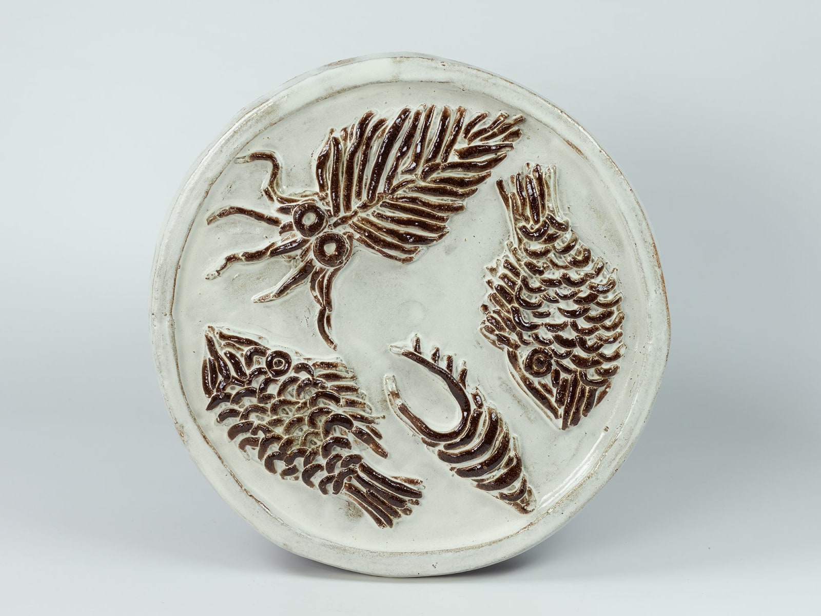 Matthias Merkel Hess, Sea Creature Bucket Lid No. 1 (after Terracotta Kylix recovered by Manhattan District Attorney in 2022), 2024