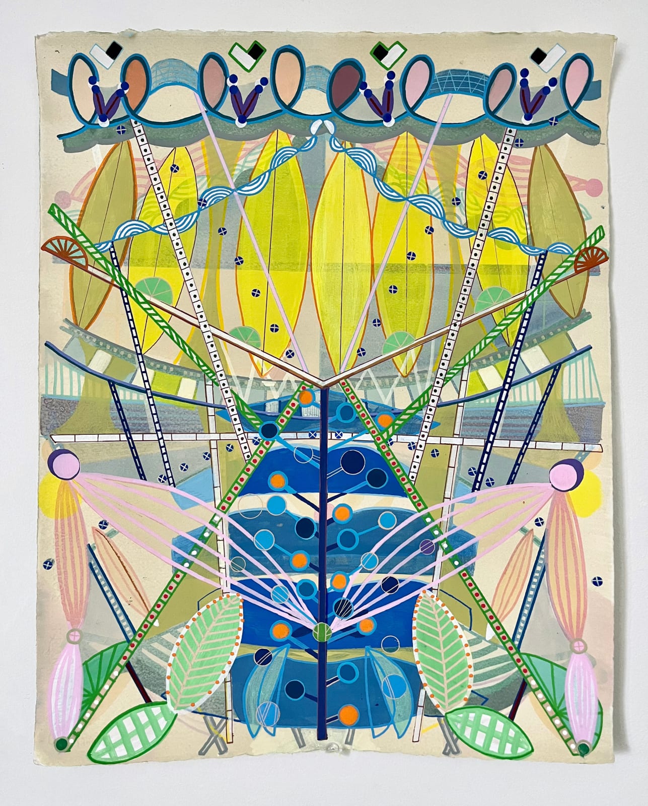 Ruby Palmer, Decorative Structure (yellow, blue, lavender), 2023