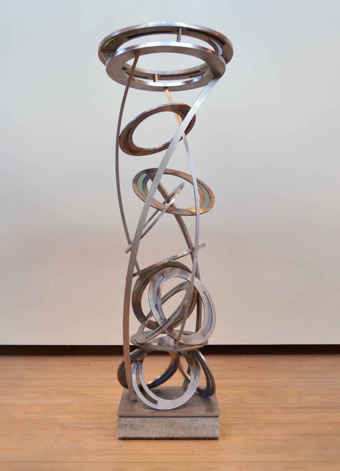 DON GUMMER - Open Eyes, 2011. Stainless steel and stained glass.