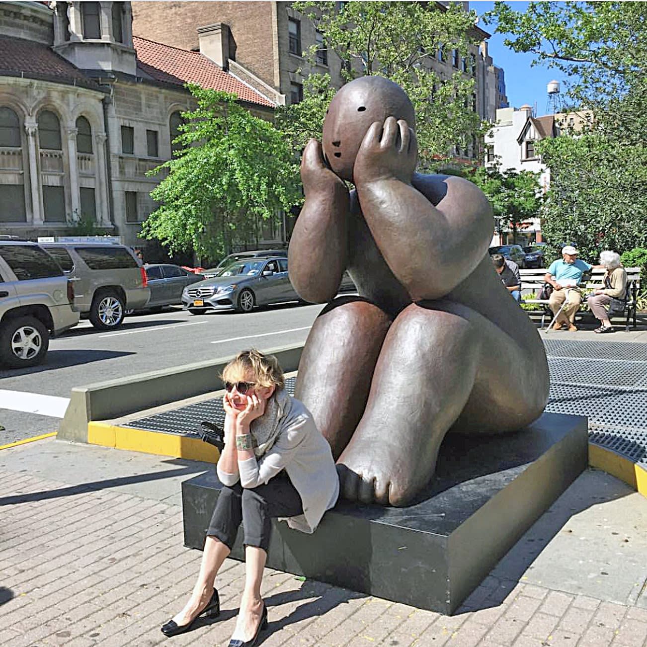 Joy Brown - Sitter with Head in Hands in Broadway Mall, NYC
