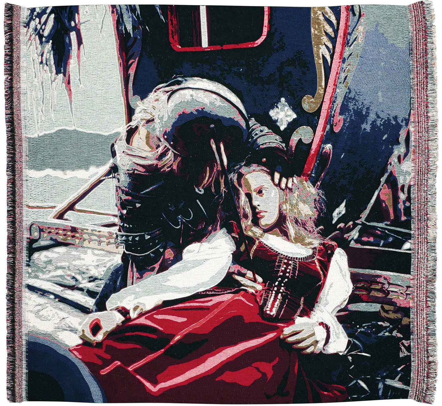 Muriel Gallardo Weinstein, The death of the young woman (based on a still from the film _Aguirre the wrath of God_ by Werner Herzog) Textile, 2022