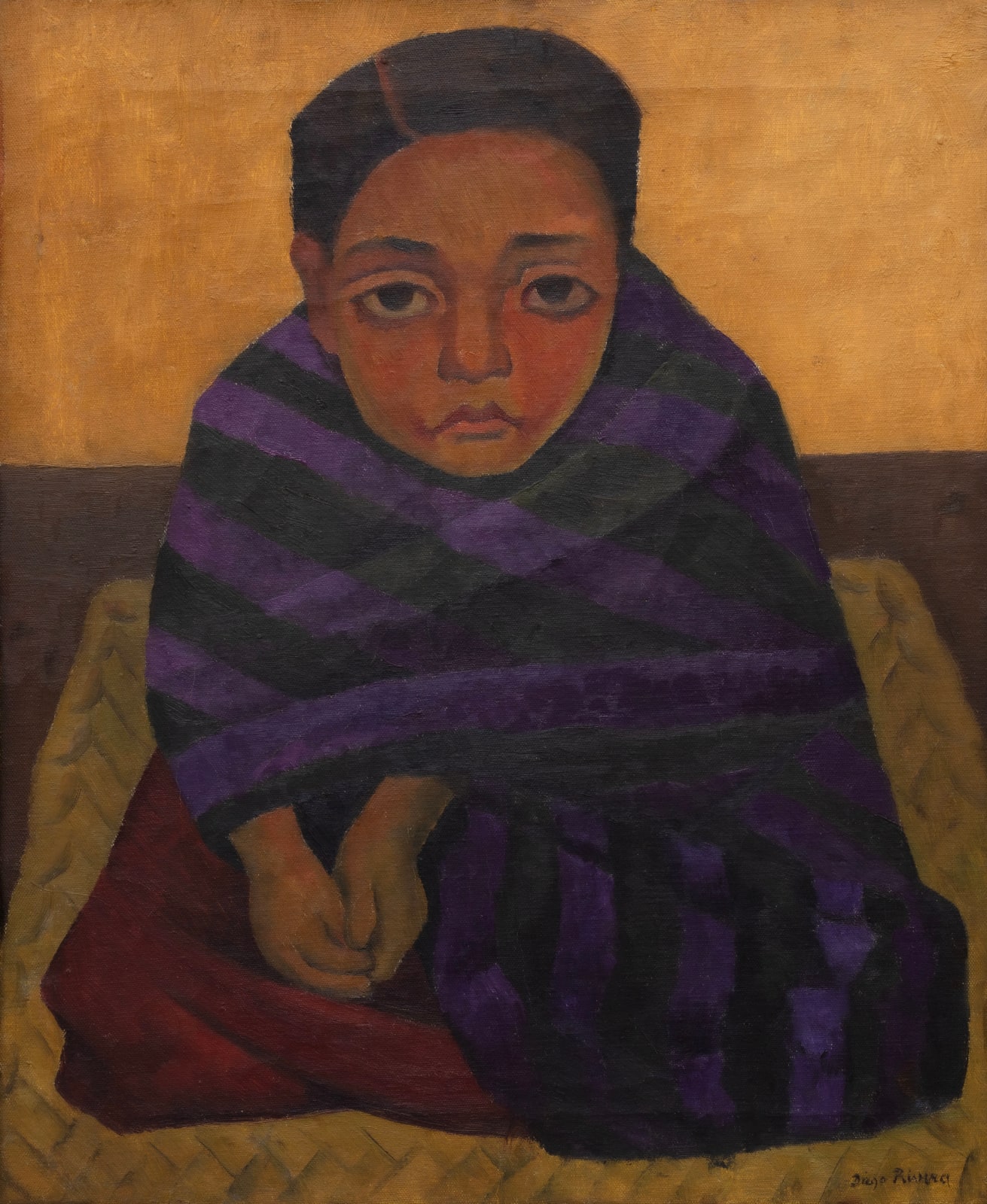 Diego Rivera, Niña sentada con rebozo (Seated Child with Shawl), 1929