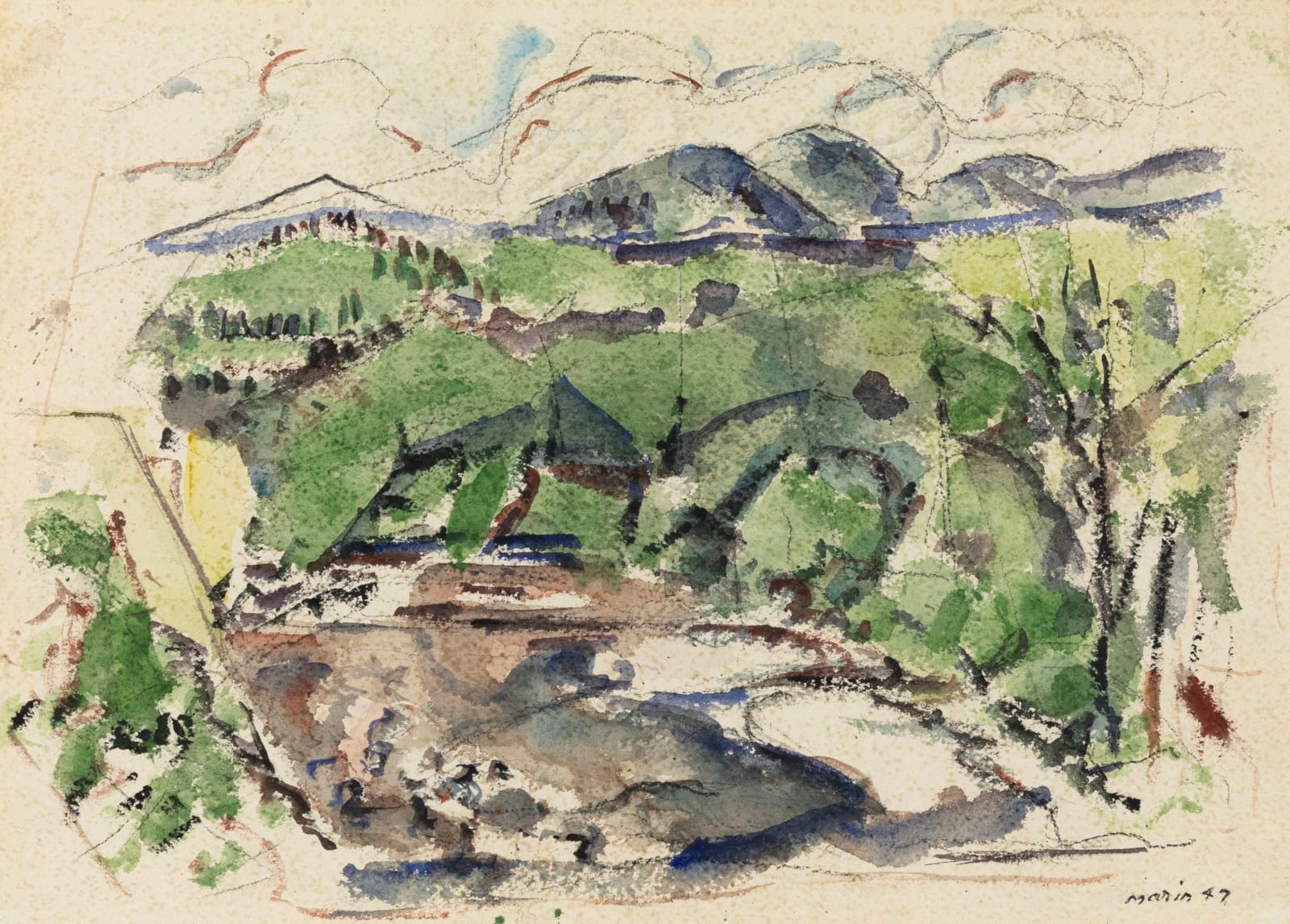 John Marin, Along Au Sable River No. 2, 1947
