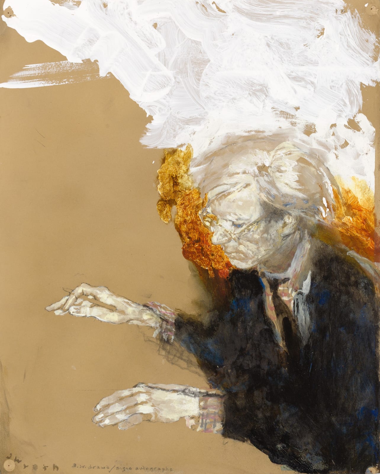 Jamie Wyeth, a.w. draws / signs autographs, c. 1976