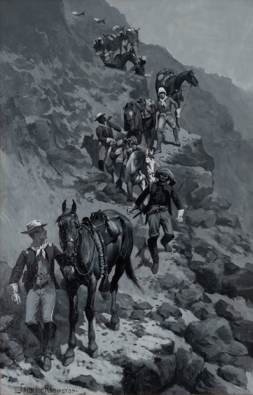 Frederic Remington, Marching on the Mountains, c. 1889