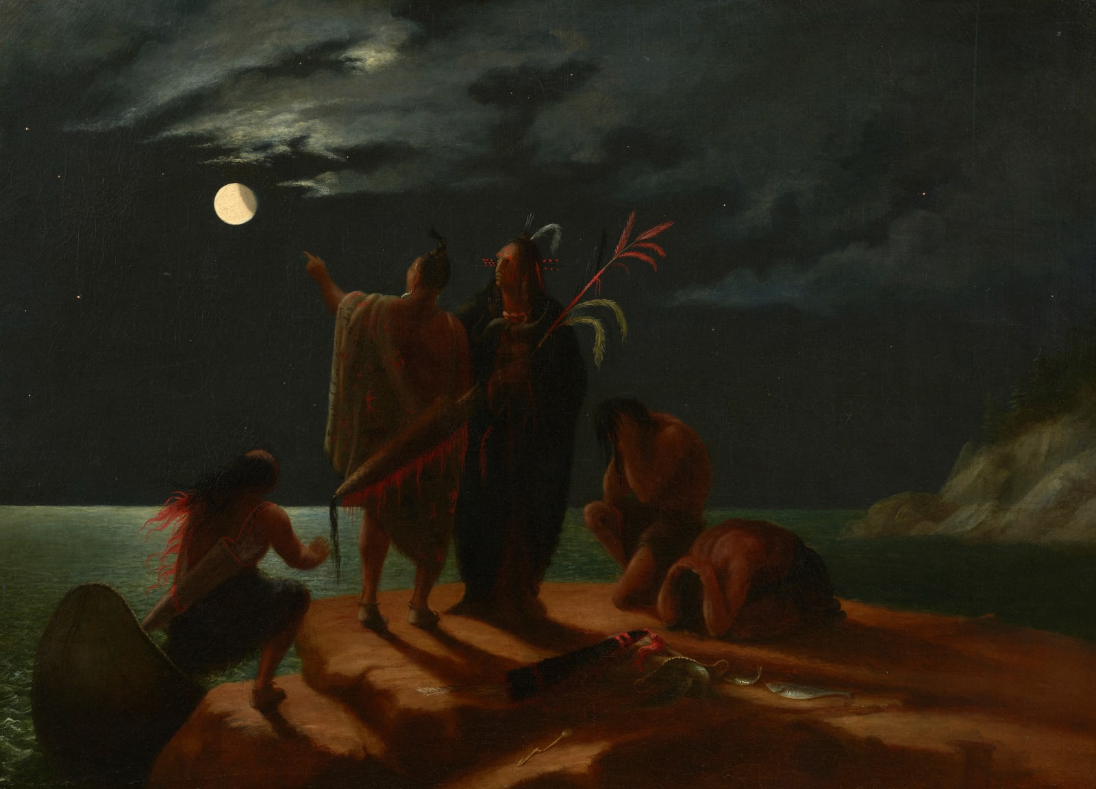 William Rimmer, Indians Experiencing a Lunar Eclipse, c. 1848-50