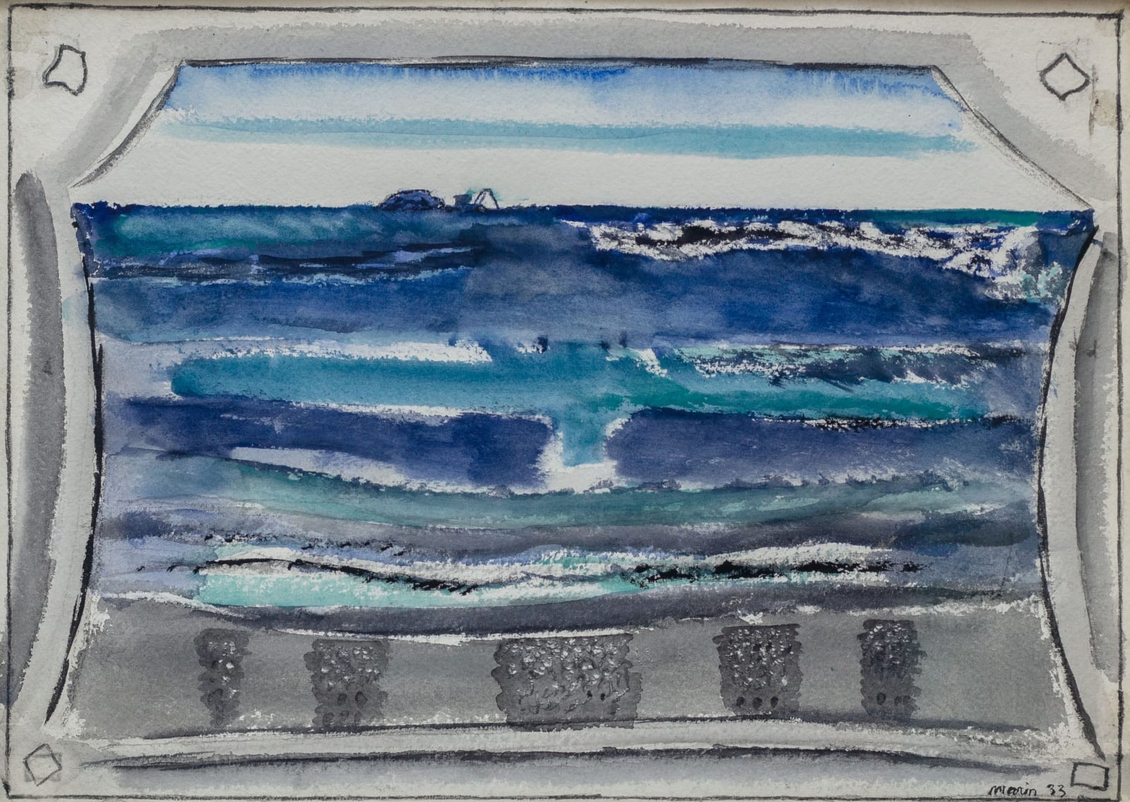 John Marin, Off Norton Island, Maine Coast, 1933