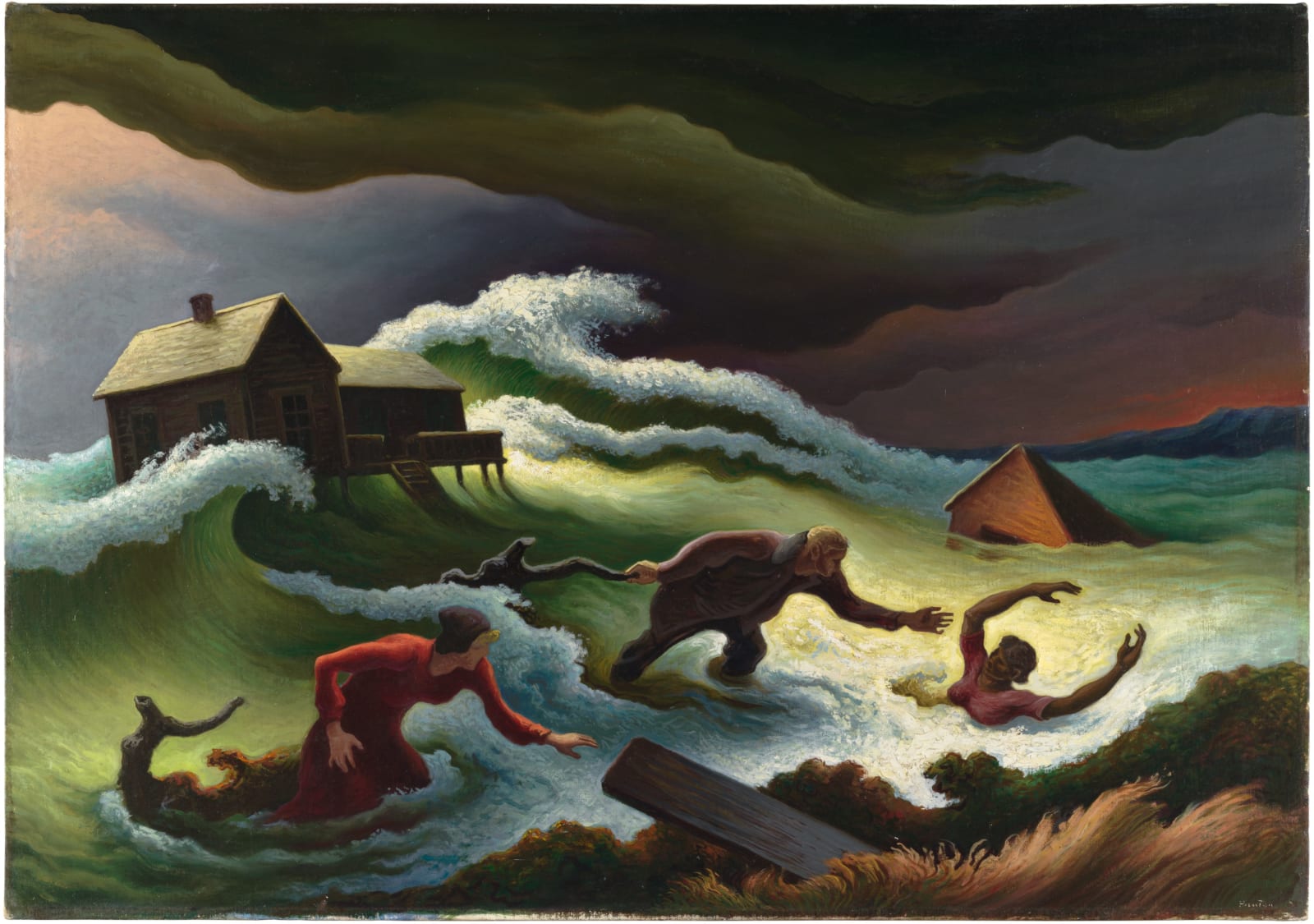 Thomas Hart Benton, Flight of the Thielens, 1938