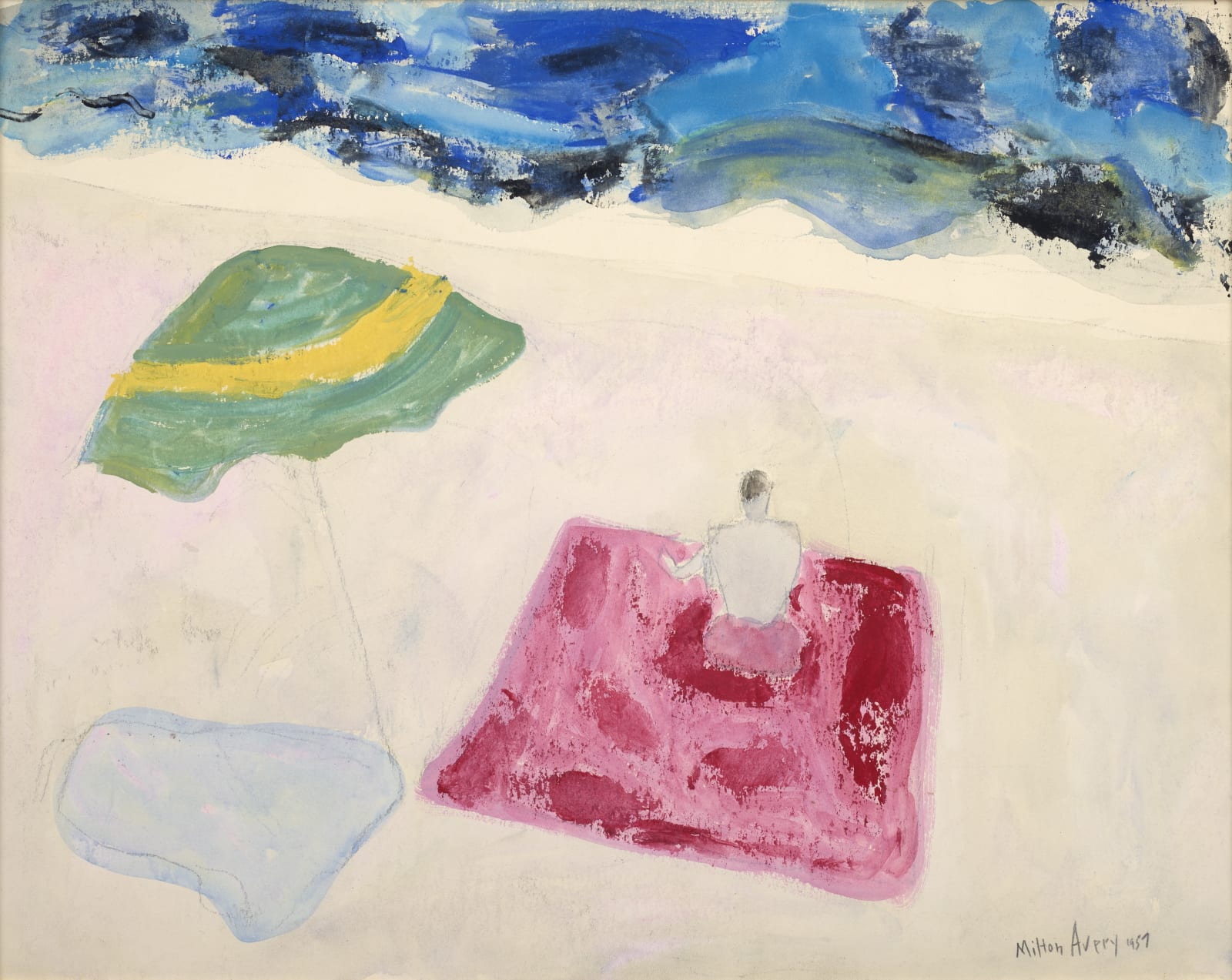 Milton Avery, Figure on the Beach (Lone Sunbather), 1957