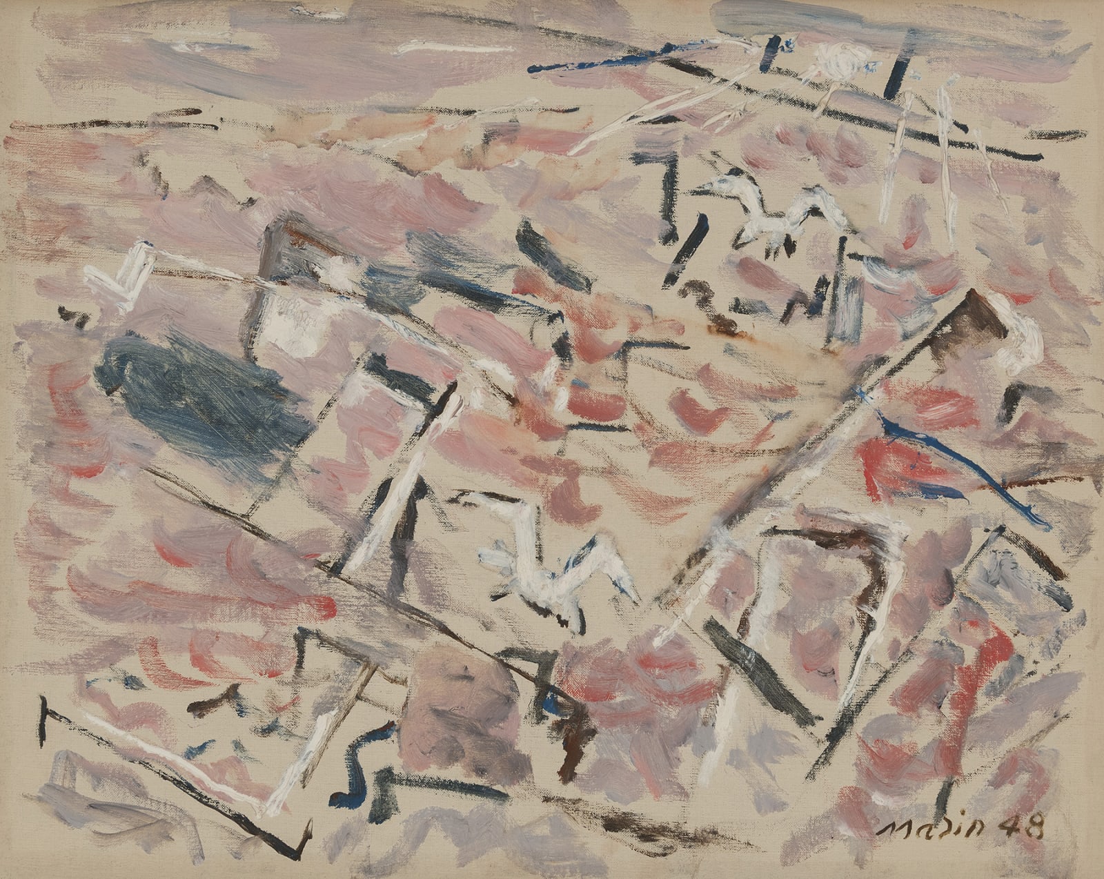 John Marin, Sea in Red, Version I, 1948