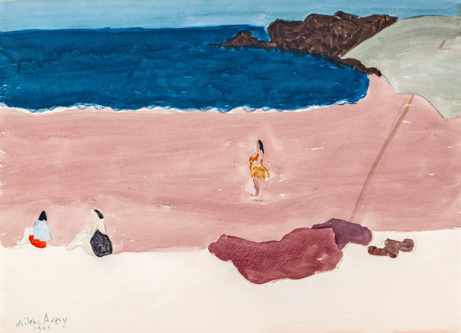 Milton Avery, Figures on the Beach, 1945