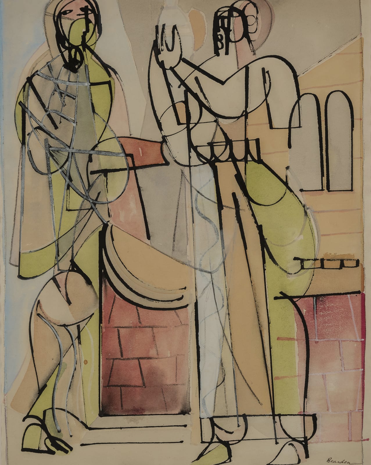 Romare Bearden, Untitled (a double-sided work), c. 1945-1948