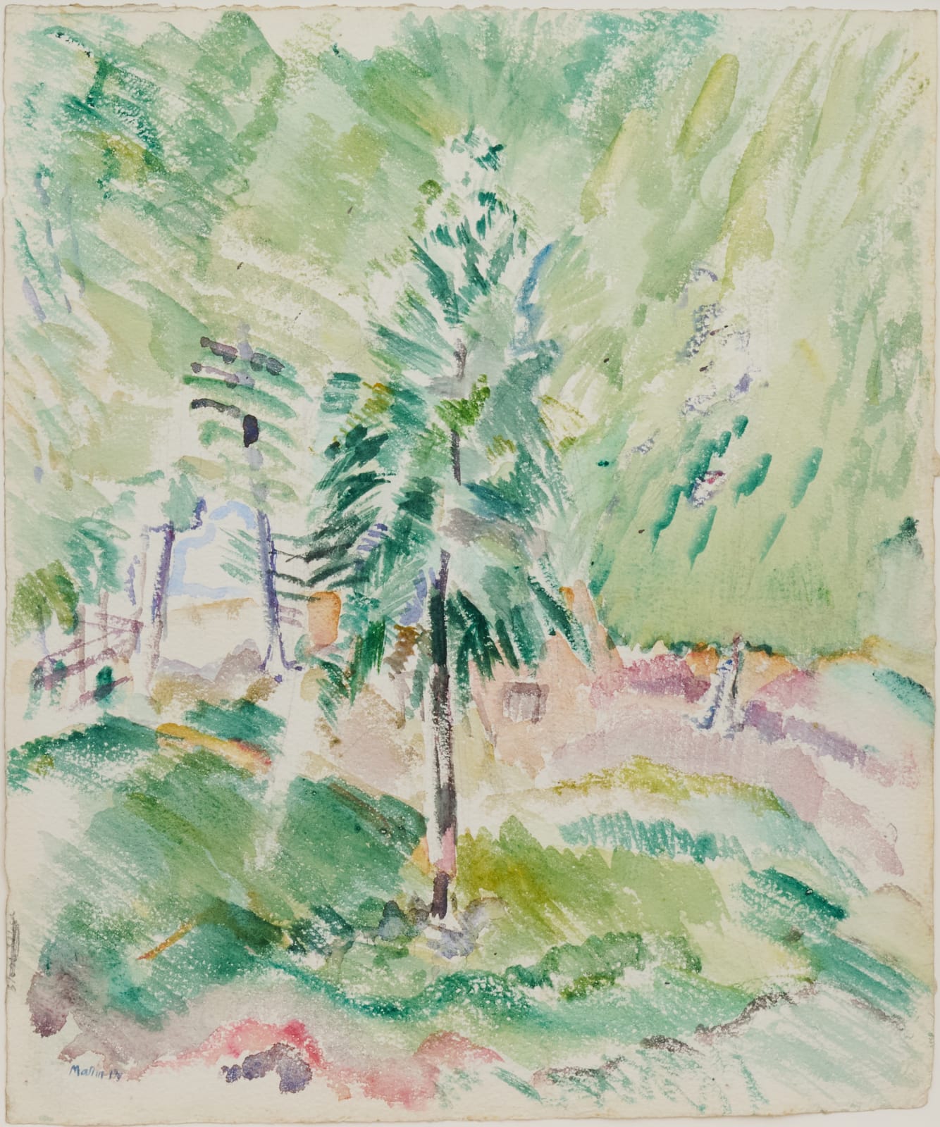 John Marin, Green Tree Landscape, 1914