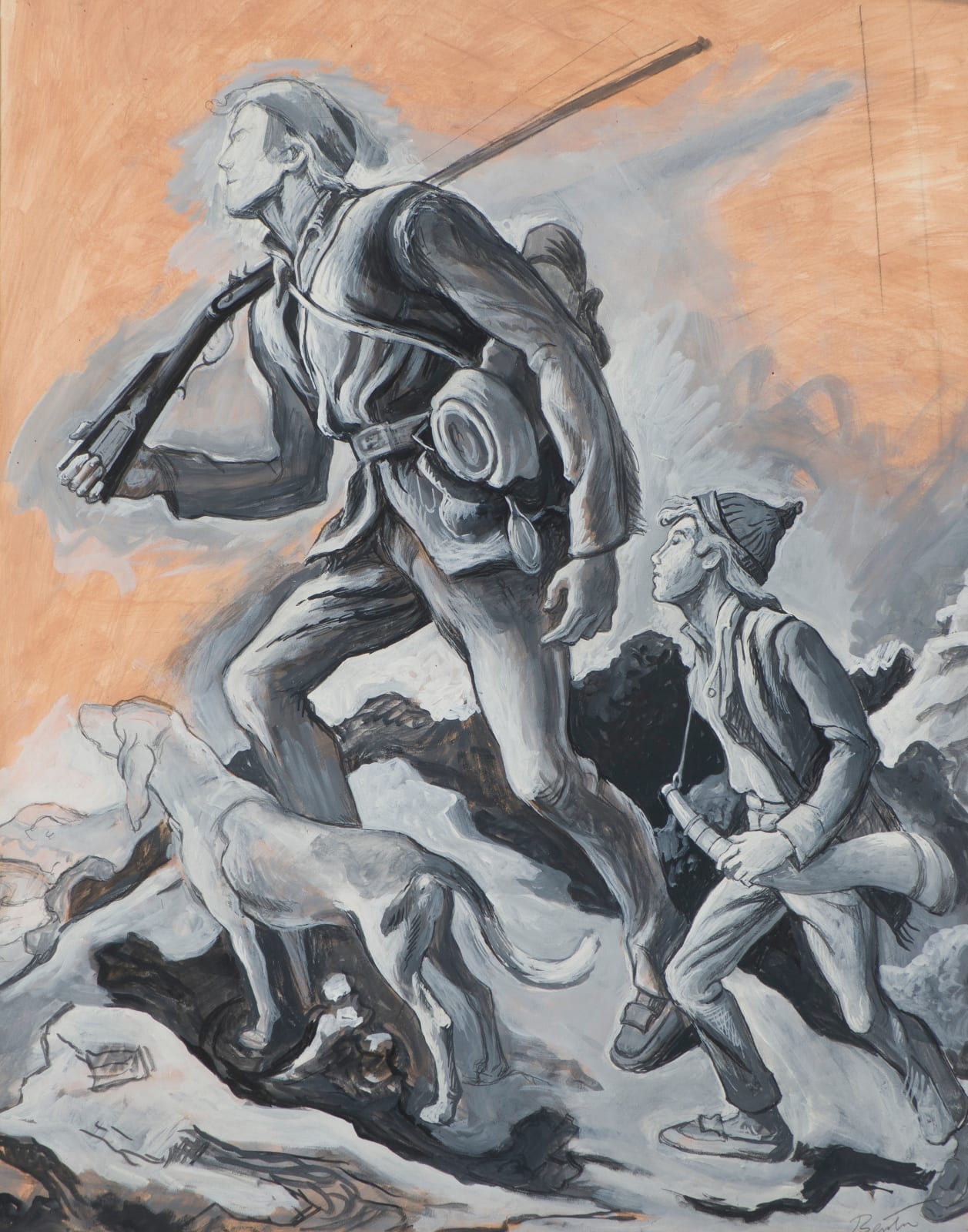 Thomas Hart Benton, Study for "The Kentuckian", 1954