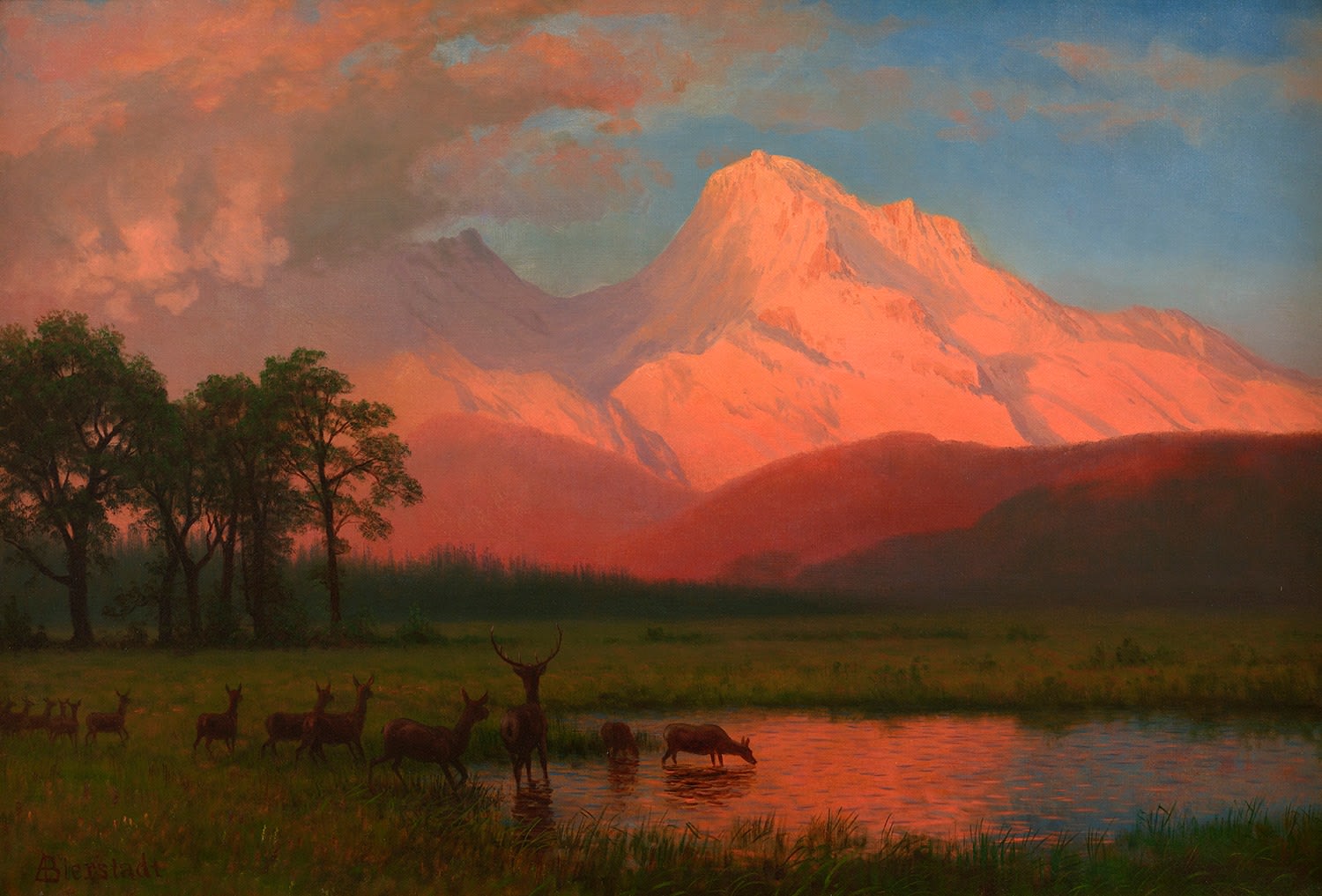 Albert Bierstadt, Sunset Glow, Mount Shasta, 1880s