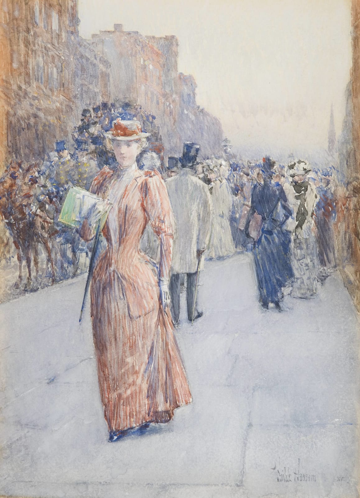Frederick Childe Hassam, New York Street Scene, c. 1893