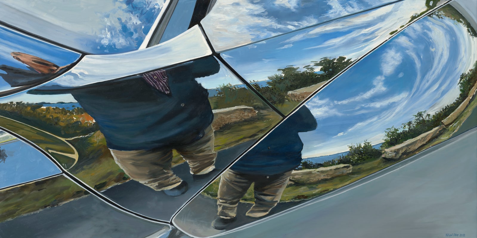 Richard Estes, Self Portrait in VW Bug, 2022