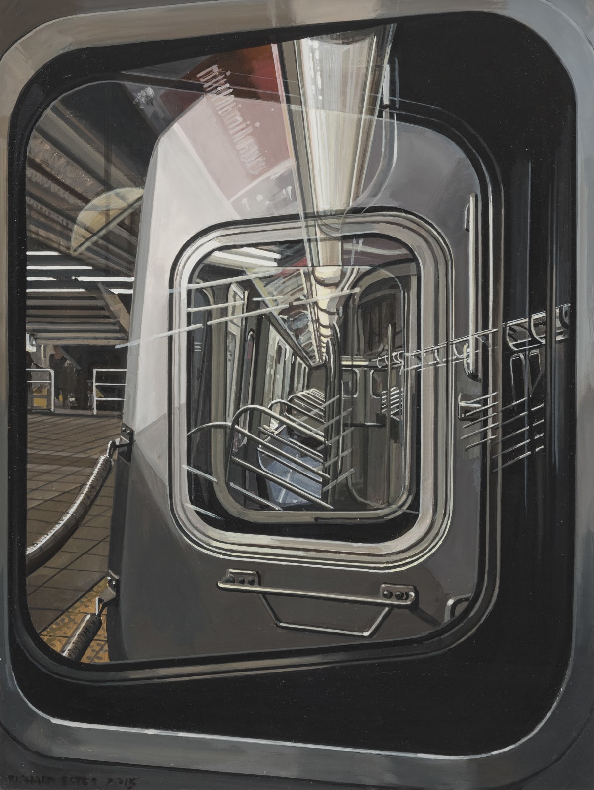 Richard Estes, The L Train at 14th Street, 2015