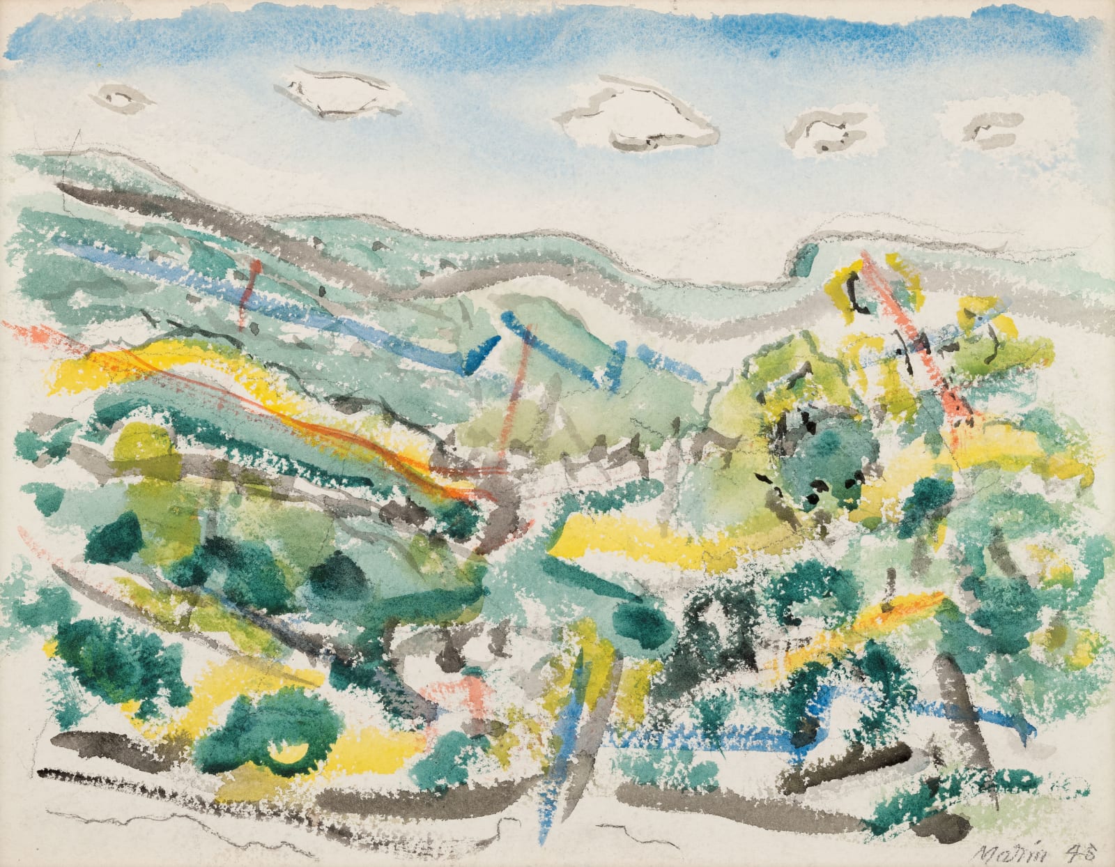 John Marin, Region of Centerville, Maine, 1945