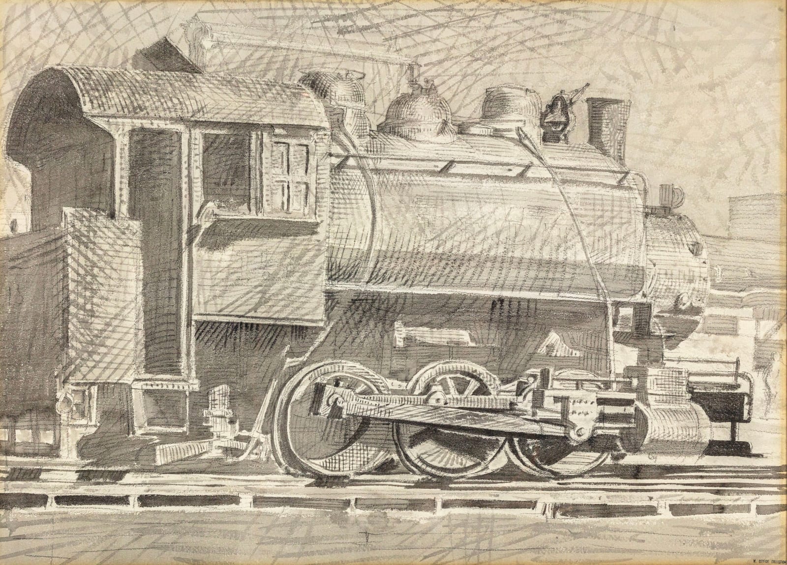 Reginald Marsh, Locomotive Engine No. 15, Moving Right, c. 1928–32