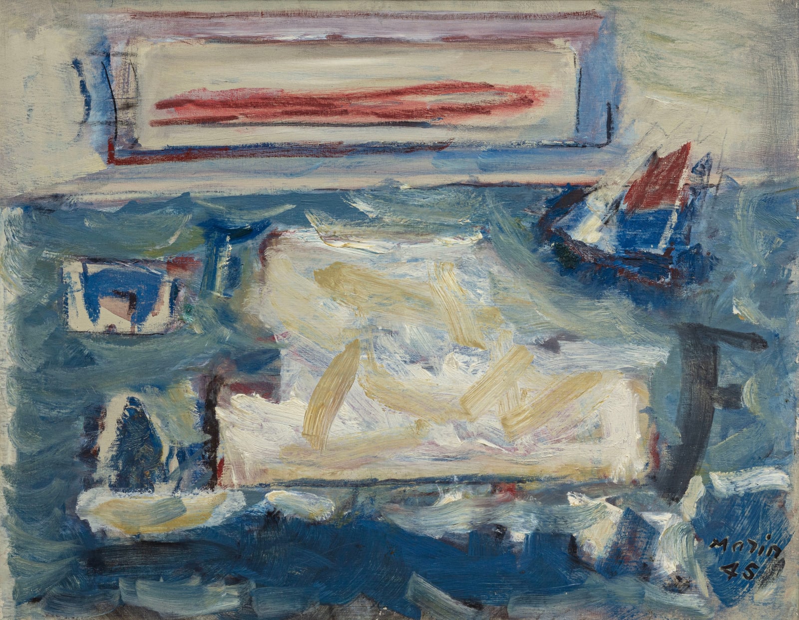 John Marin, Blue, Red and Ivory, 1945