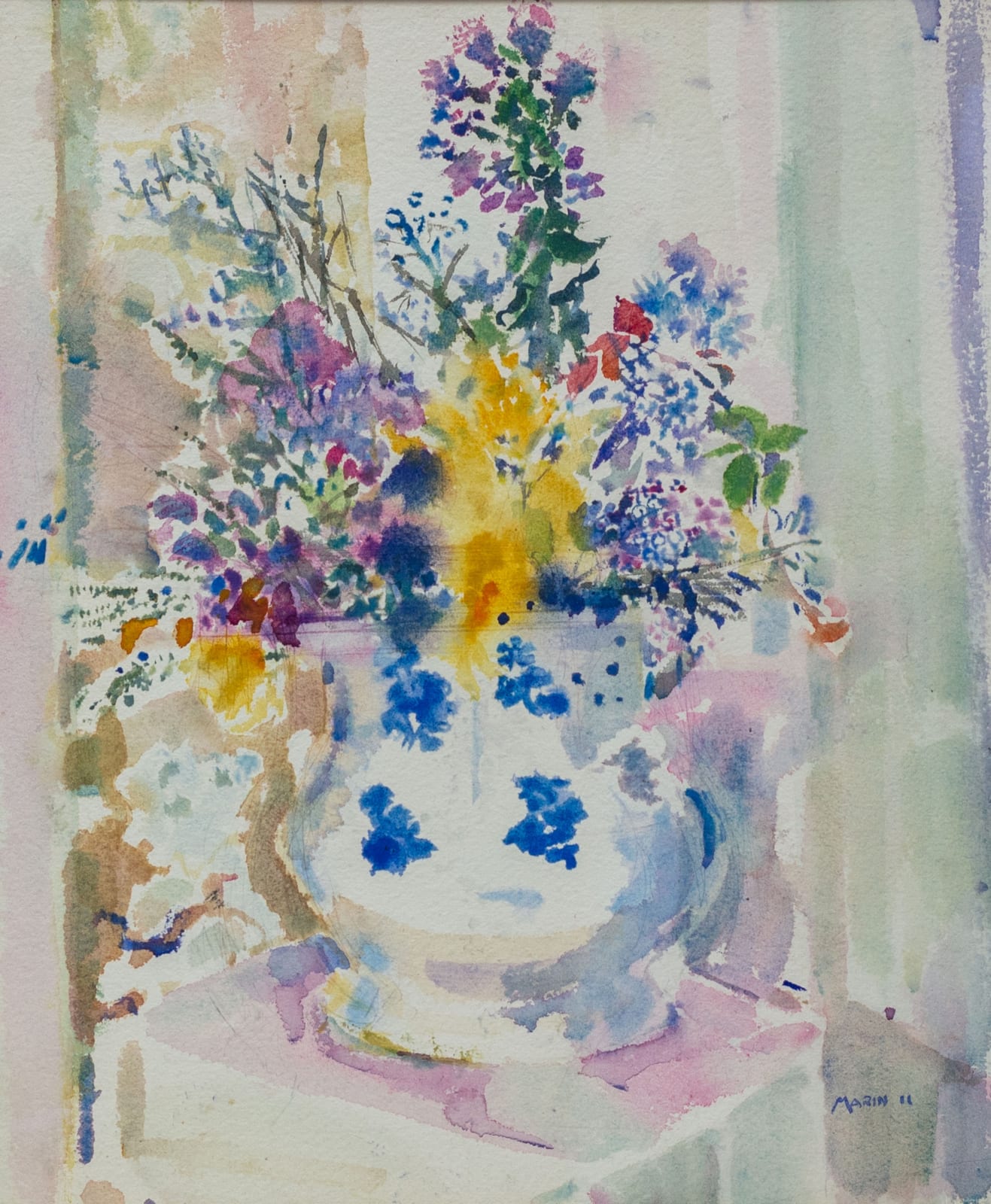 John Marin, Flowers and Pot, 1911