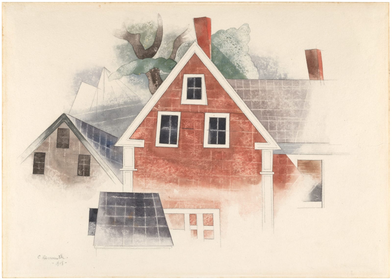 Charles Demuth, Provincetown Rooftops, 1918