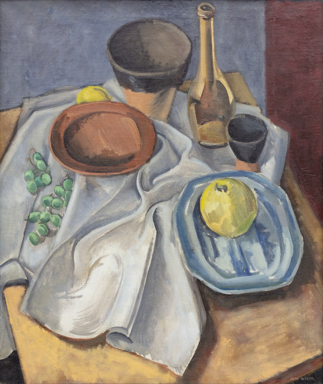 Max Weber, Egyptian Pot and Fruit, 1923