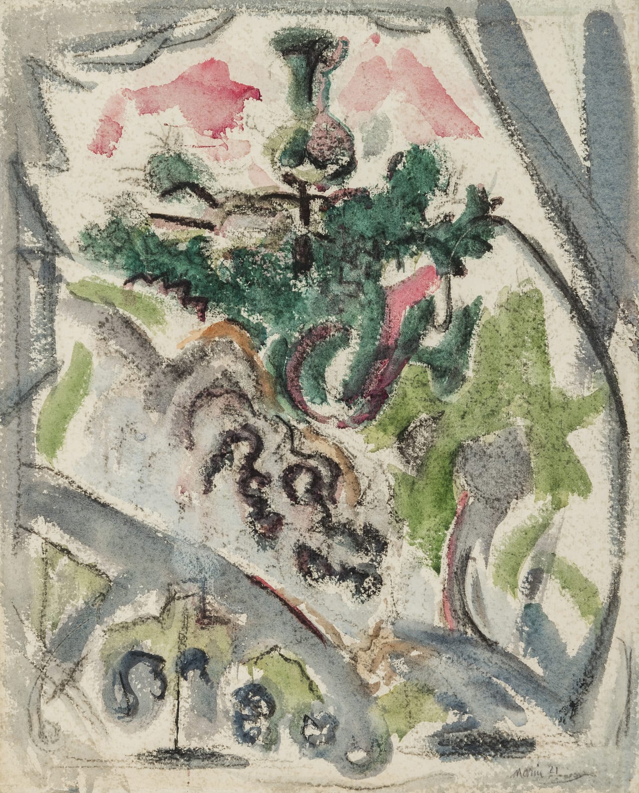 John Marin, Little Fir Tree, Deer Isle, 1921