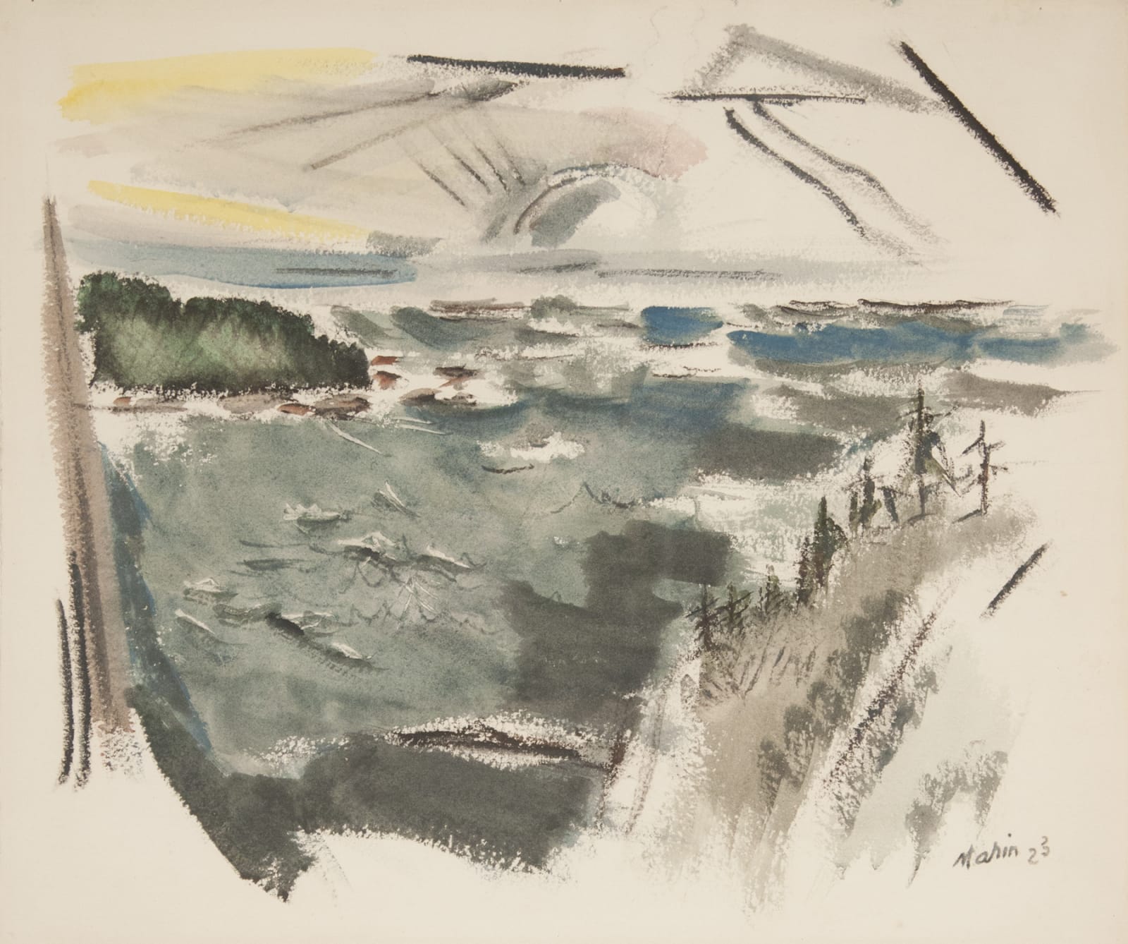 John Marin, Sea Movement, Maine, 1923