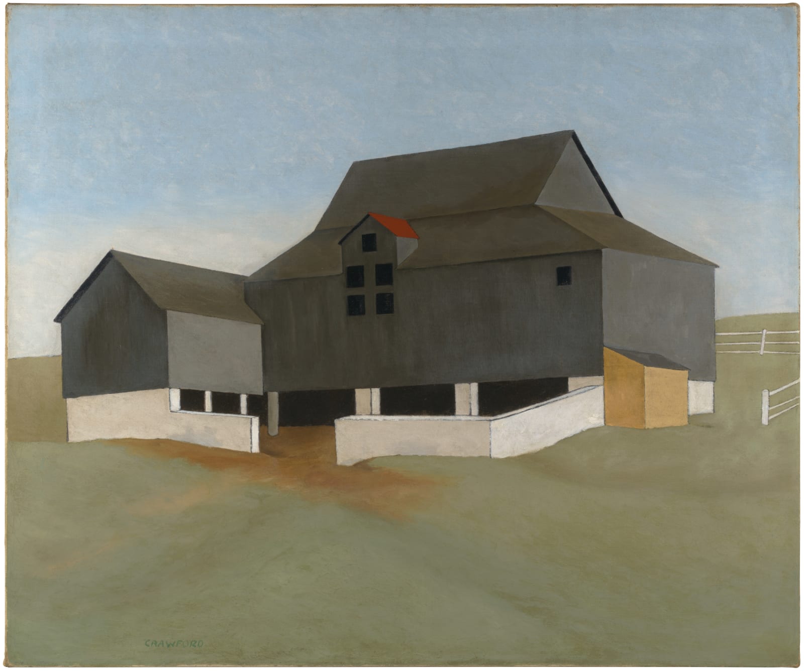 Ralston Crawford, Barn with Red Gable, 1937