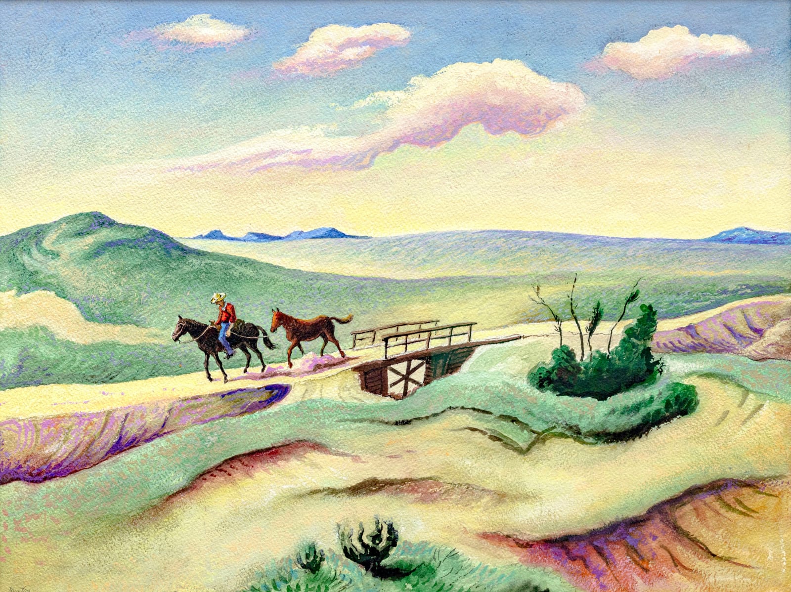 Thomas Hart Benton, Wyoming Landscape, c. 1955-60
