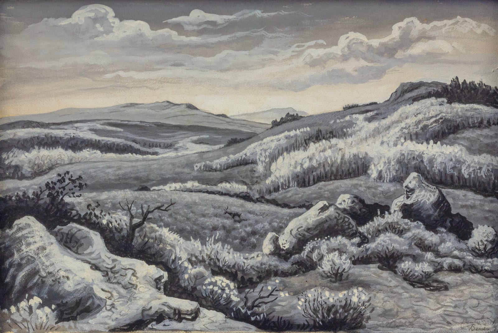 Thomas Hart Benton, Study for "Utah Highlands", 1953